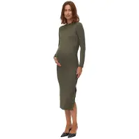 Mamalicious Trinity Maternity Long Sleeve Long Dress Vert L