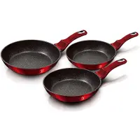 Berlinger Haus lot de 3 poeles en granit 20/24/28cm Metallic Burgundy Line BH1288NF