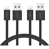Belkin BOOST CHARGE - Câble Lightning - USB type A mâle pour Lightning mâle - 1.5 m - noir - braided (pack de 2)