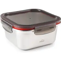 Lacor Récipient Alimentaire Carré Ecoinox, Acier Inoxydable 18/10, 650 Ml