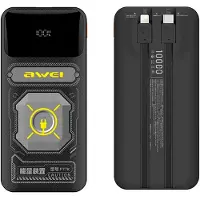 Awei Powerbank avec câble Lightning/Usb-C intégré P77K 10000Mah Noir/Noir 22.5W