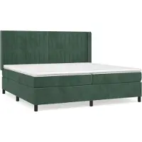 vidaXL Lit boxspring avec matelas vert foncé 200x200 cm velours