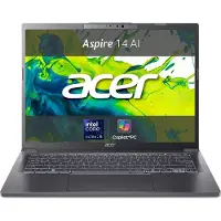 Acer Aspire 14 AI A14-52M-5067 Intel Core Ultra 5 226V Ordinateur portable 35,6 cm (14") WUXGA 16 Go DDR5-SDRAM 512 Go SSD Wi-Fi 6E (802.11ax) Windows 11 Home Italien Gris