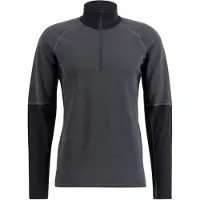 Lundhags Prime Merino Half Zip, couche intermédiaire, homme, gris/noir