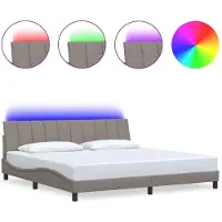 vidaXL Cadre de lit sans matelas "Hanko" Taupe 200x200 cm Tissu