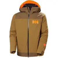 Helly Hansen - Veste de ski imperméable et isolée en PrimaLoft Balck Eco&reg; - Powdreamer 2.0 Jacket Sepia pour Homme - Taille S - Marron