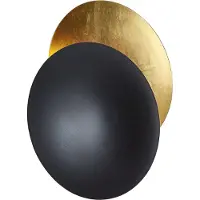QAZQA Applique murale moderne noire avec or 34,5 cm 2 lumières - Sunrise