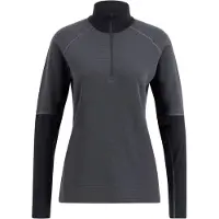 Lundhags Prime Merino Half Zip, couche intermédiaire, femme, gris/noir