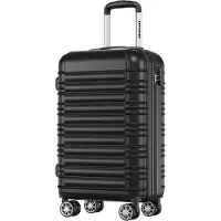 TRVLMORE Valise - Bagage à main - 54x36x20cm - 38L - Noir