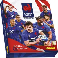 Panini Coffret de collection équipe de France de rugby - Rage de Vaincre, 1 album + 18 pochettes + 3 cartes, édition limitée -
