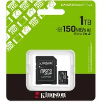 Kingston 1TB microSDXC Canvas Select Plus Gen3 150MB/s A1 Card + Adapter - Carte SD