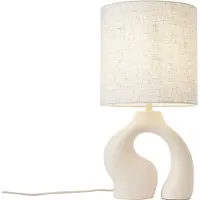 QAZQA Lampe de table Japandi beige avec abat-jour en lin - Dahlia