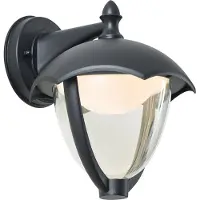 QAZQA Applique murale d'extérieur intelligente noire avec verre transparent LED incluse IP54 - Classica