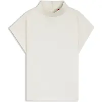 HUGO Caneli 1 10263720 Short Sleeve Blouse Blanc,Argenté 38 Femme
