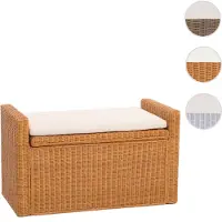 Brulo Banc Banquette / Coffre De Rangement M92, Rotin Couleur Miel