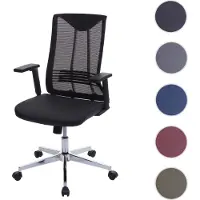 Mendler Chaise de bureau HWC-J53, chaise pivotante chaise de bureau, ergonomique similicuir noir