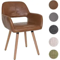 Mendler Chaise de salle à manger Altena II, fauteuil, design rétro des années 50 similicuir, aspect daim
