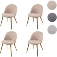 Mendler 4x chaise de salle à manger HWC-D53, fauteuil, style rétro années 50, en tissu beige