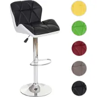 Mendler Tabouret de bar HWC-A92, tabouret de bar, cuir synthétique réglable en hauteur noir