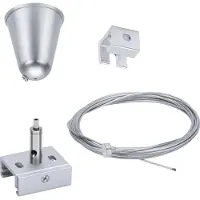Paulmann 95583, Suspension par câble métallique, Argent, Métal, Chambre d'hôpital, Restaurant, Magasin, Entrepôt, 4,2 cm, 3000 mm