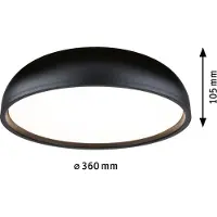 Paulmann Plafonnier , Oka, Noir, Salle de bains, Plastique, Moderne