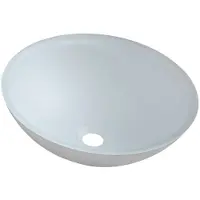 Hak Sapho Beauty - Lavabo à poser, diamètre 420 mm, sans trop-plein, verre/blanc mat TY181W