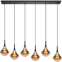 Eglo Suspension design Almoster, modèle droit, 6 lumières
