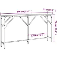vidaXL Table console noir 180x23x75 cm bois d'ingénierie