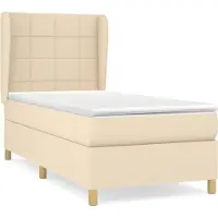 Syfax Sommier à lattes de lit avec matelas Crème 100x200 cm Tissu