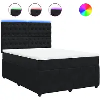 vidaXL Lit boxspring avec matelas noir 140x200 cm velours