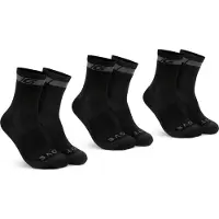Gripgrab Set 3x Chausettes Mérino Regular Cut - Black
