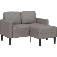 vidaXL Canapé 2 places avec chaise longue en L Taupe 125 cm Tissu