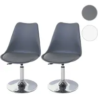 Mendler 2x chaise pivotante Malmö T501, réglable en hauteur, similicuir gris foncé