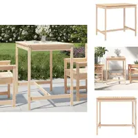 The Living Store Table de jardin 121x82,5x110 cm Pin massif