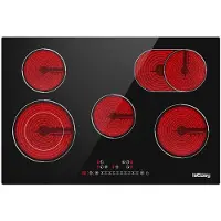 IsEasy Lt5-04 74 Cm Vitroceramic Hob 5 Burners Rouge