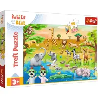 Trefl Puzzle 24 maxi Babaski et Ours en peluche, Safari - Babaski 14373