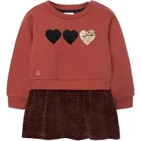 Boboli Fleece Combined Long Sleeve Dress Rouge 6 Years Fille