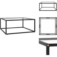 vidaXL Table basse noire avec verre trempé 80x80x35 cm - Tables basses