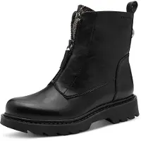 Tamaris Boots 'Enkellaarsjes Plat' noir