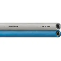 Teguma Tuyau dedouble TWIN HOSE/PVC - diamètre intérieur 6 mm, diamètre extérieur 11,0 mm, longueur 100 m, bleu/gris