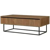 Dmora Barghe - Table basse, 120x60x43h cm Marron Noyer, Multi-usage à 2 Niveaux