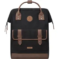 Cabaia sac à dos de loisirs sac à dos pour ordinateur portable Adventurer Waxed Coton Backpack 18L Trogir noir