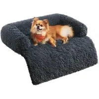 OEM Couverture pour chien, coussin pour chien, protection de canapé, taille M, pour chiens de petite et moyenne taille, 80 x 75 x 16 cm, gris foncé