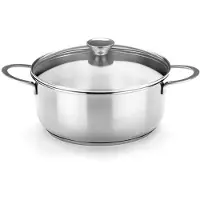 BRA Ancora | Casserole avec couvercle 22 cm, acier inoxydable 18/10, sans revêtement antiadhésif, compatible avec tous les types de cuisinières, y compris l'induction