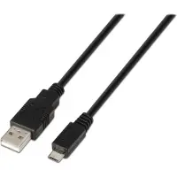 Aisens A101-0028 - USB 2.0 Cable 1,8 m für Mobiltelefone, Farbe Schwarz