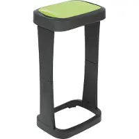 Bo Camp 2x Support pour sacs poubelle avec clapet oscillant anthracite/vert 73x40x30cm, Poubelle, Vert, Noir