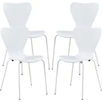 En.casa Chaise de salle à manger 'Essunga' set de 4 bois métal 80 x 48 x 46 cm blanc