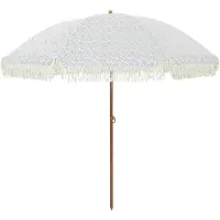 vidaXL Parasol de plage gris et blanc 205 x 205 x 210 cm