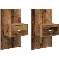 vidaXL Armoire de lit 2 pcs Bois ancien 48,5 x 32,5 x 80 cm
