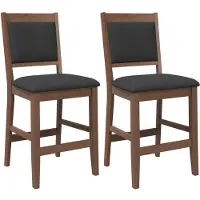 vidaXL Tabouret de bar avec coussin 2 pcs. Brun bois massif hévéa
